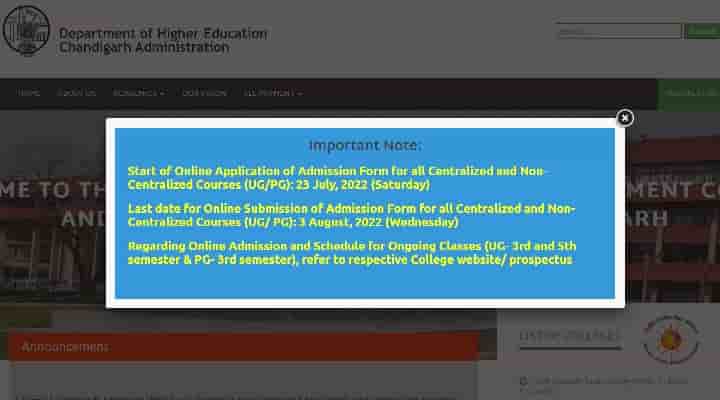 dhe.chd.gov.in Registration Online 2023-24, dhe.chd Student Login