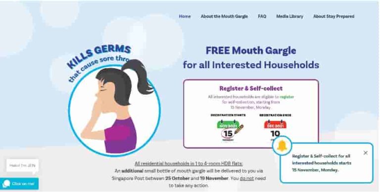 (Apply Online) Staywell Free Mouth Gargle Registration 2022 at stayprepared.sg/staywell-register