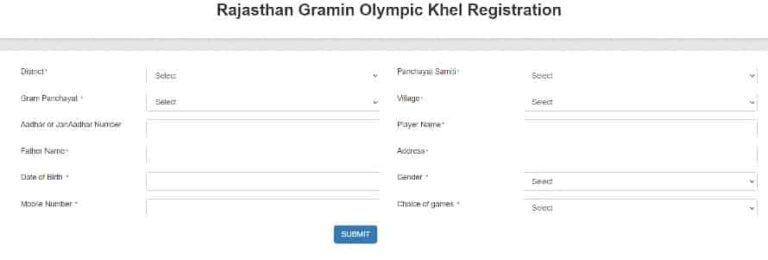 (Last Date) raj olympic rajasthan gov in Registration 2023, Rajasthan Rajiv Gandhi Shahri Olympic Khel Registration
