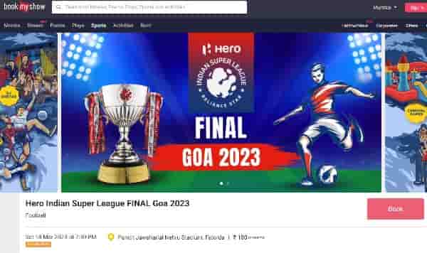 Hero Indian Super League Final Tickets Booking 2023, ISL Ticket Price BookMyShow