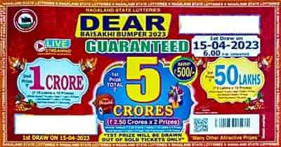Nagaland Dear Baisakhi Bumper Lottery Result 15.04.2023 Live Draw Today 6 PM, Check Winner List