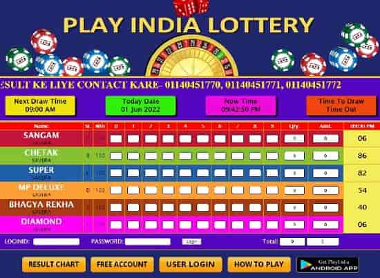 Play India Lottery Dashboard, Live Result & User Login playindialottery.com