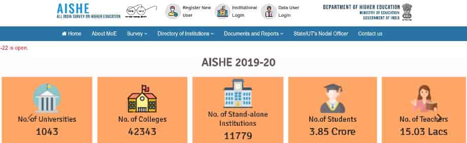(User Login) AISHE Portal Institute Login 2022, Official Website aishe.gov.in