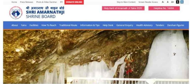 www.shriamarnathjishrine.com Registration Form 2023, Amarnath Yatra Online Registration Fee
